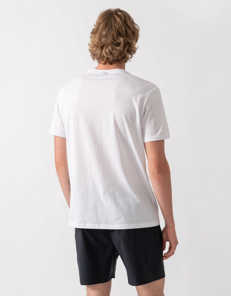 Emporio Armani Mens Beach T-Shirt with Eagle Logo - White
