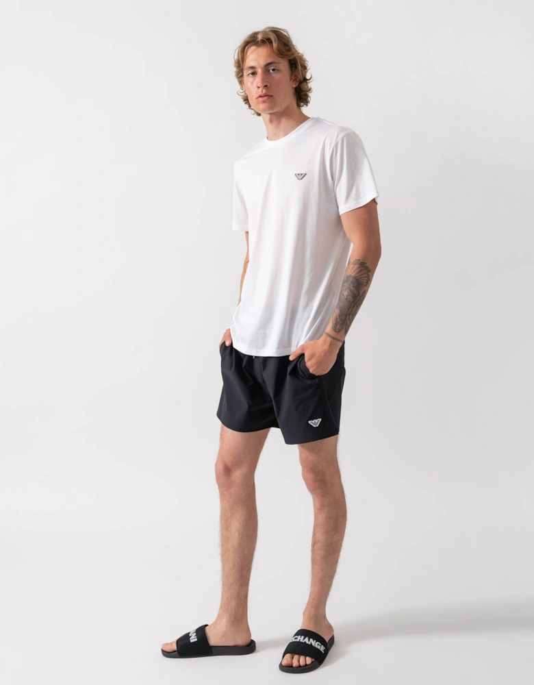 Emporio Armani Mens Beach T-Shirt with Eagle Logo - White