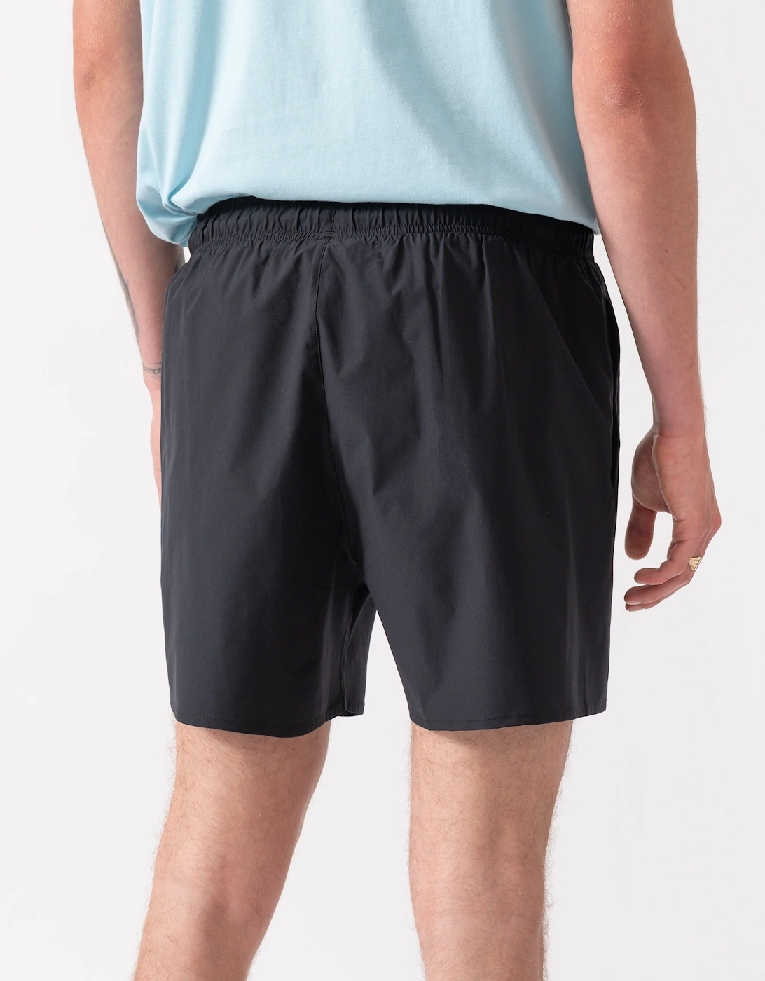 Emporio Armani Mens Swim Shorts with Eagle Logo - Black