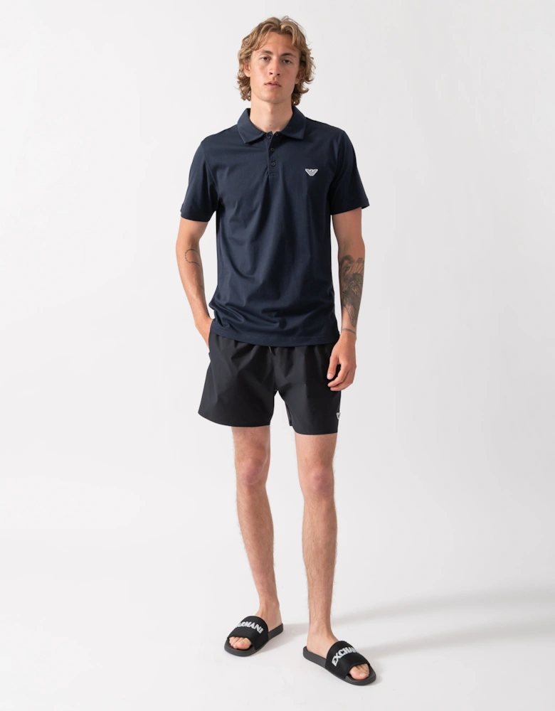Emporio Armani Mens Beach Polo with Eagle Logo - Armani Blue