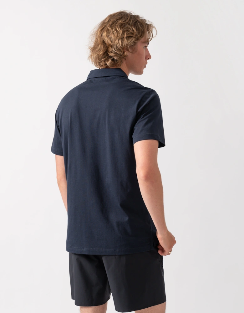 Emporio Armani Mens Beach Polo with Eagle Logo - Armani Blue