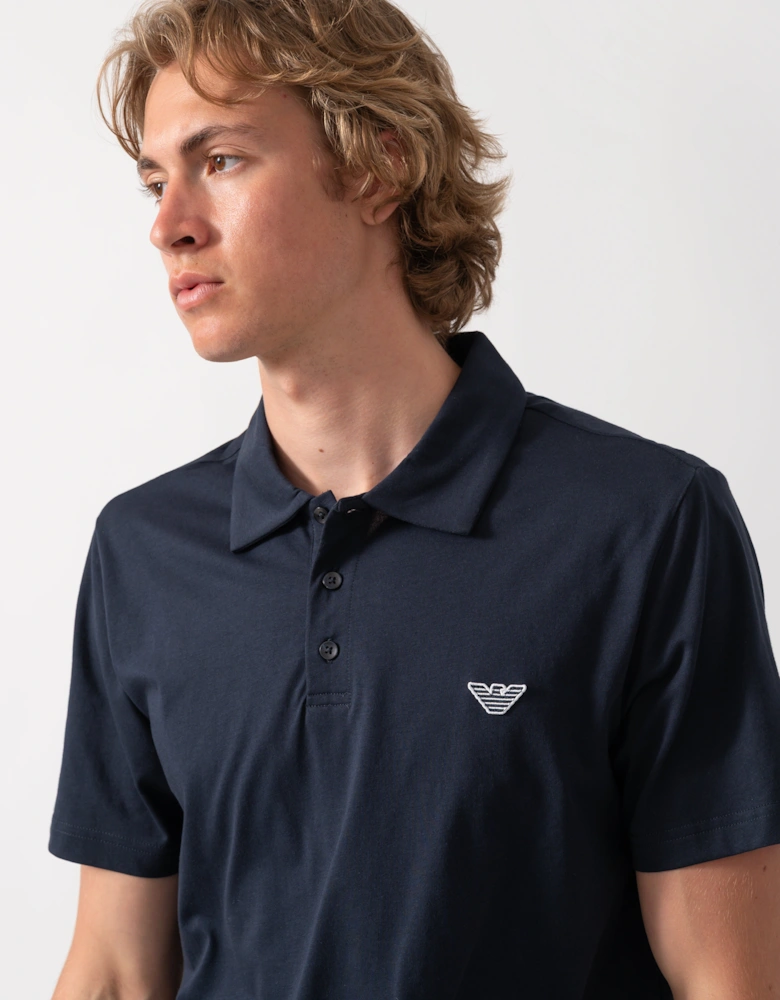Emporio Armani Mens Beach Polo with Eagle Logo - Armani Blue