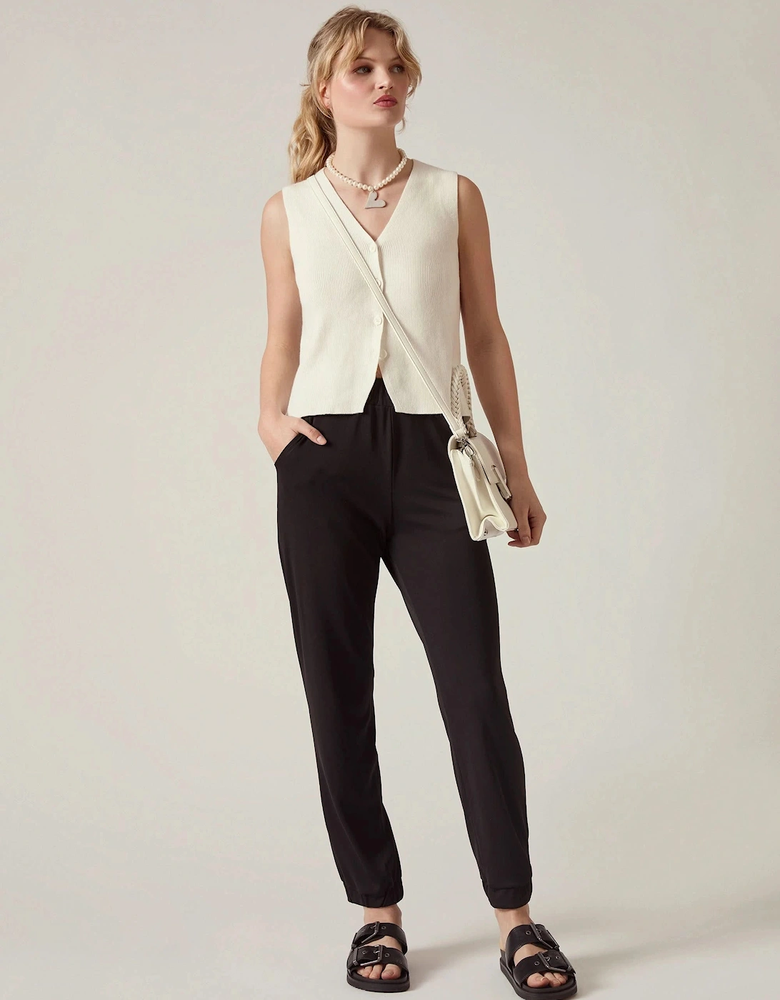 Black Jersey Jogger Trousers