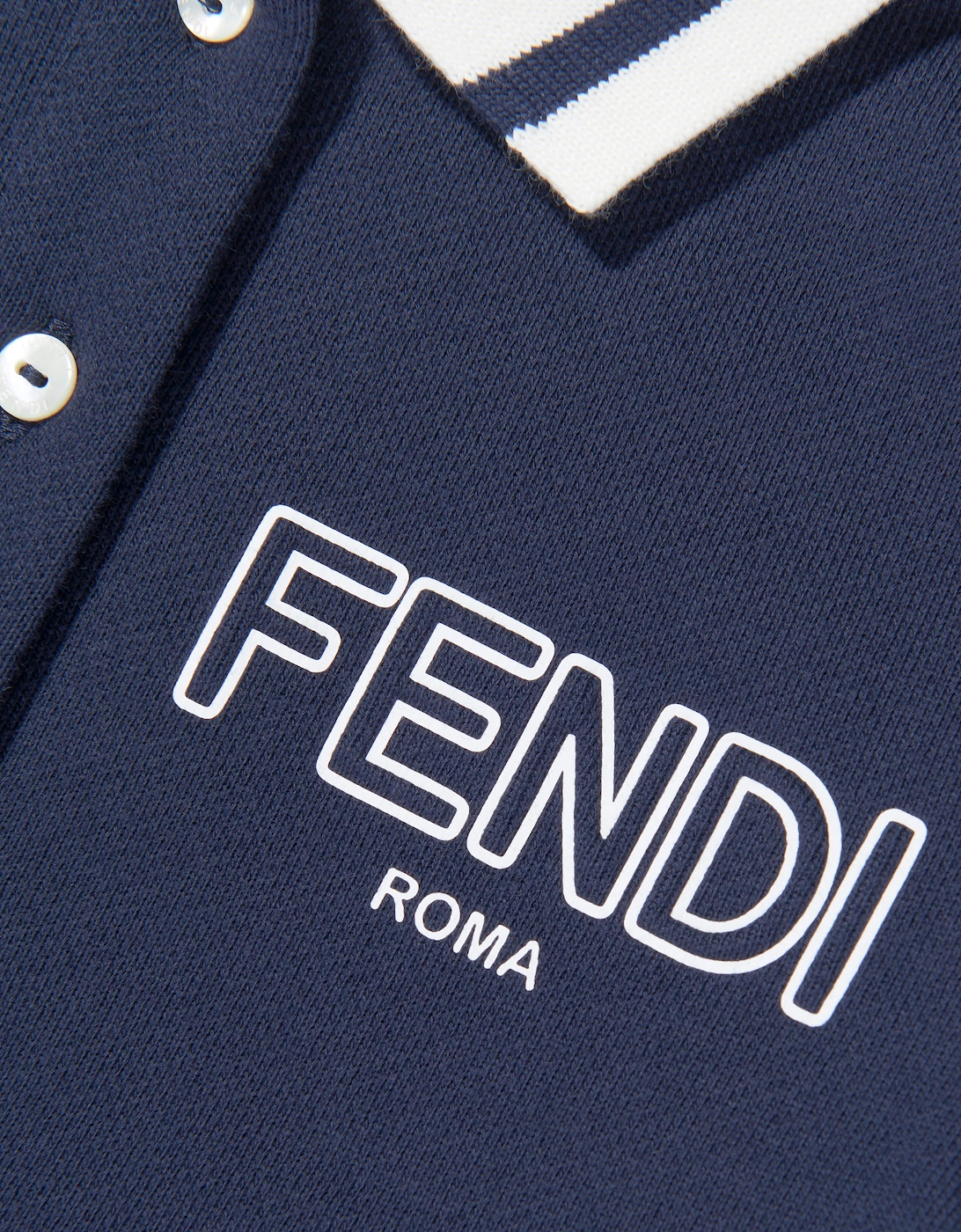 Fendi Girls Logo Polo Dress in Navy