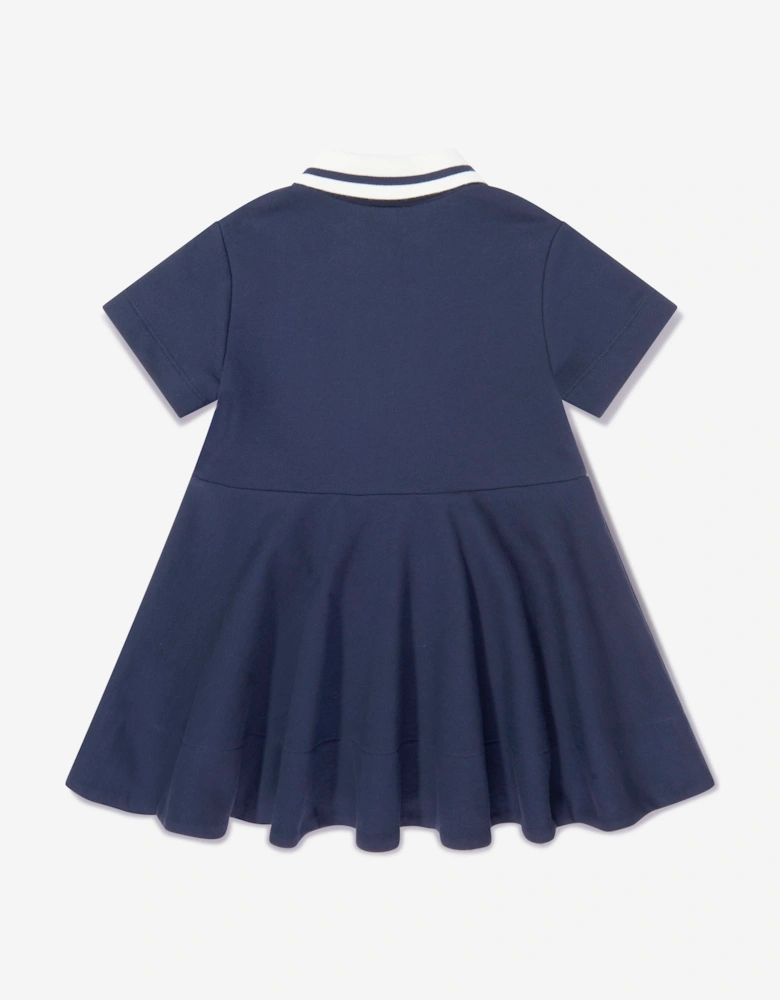 Fendi Girls Logo Polo Dress in Navy