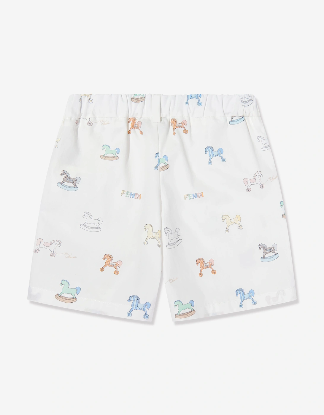 Fendi Baby Boys Toy Horse Shorts in White
