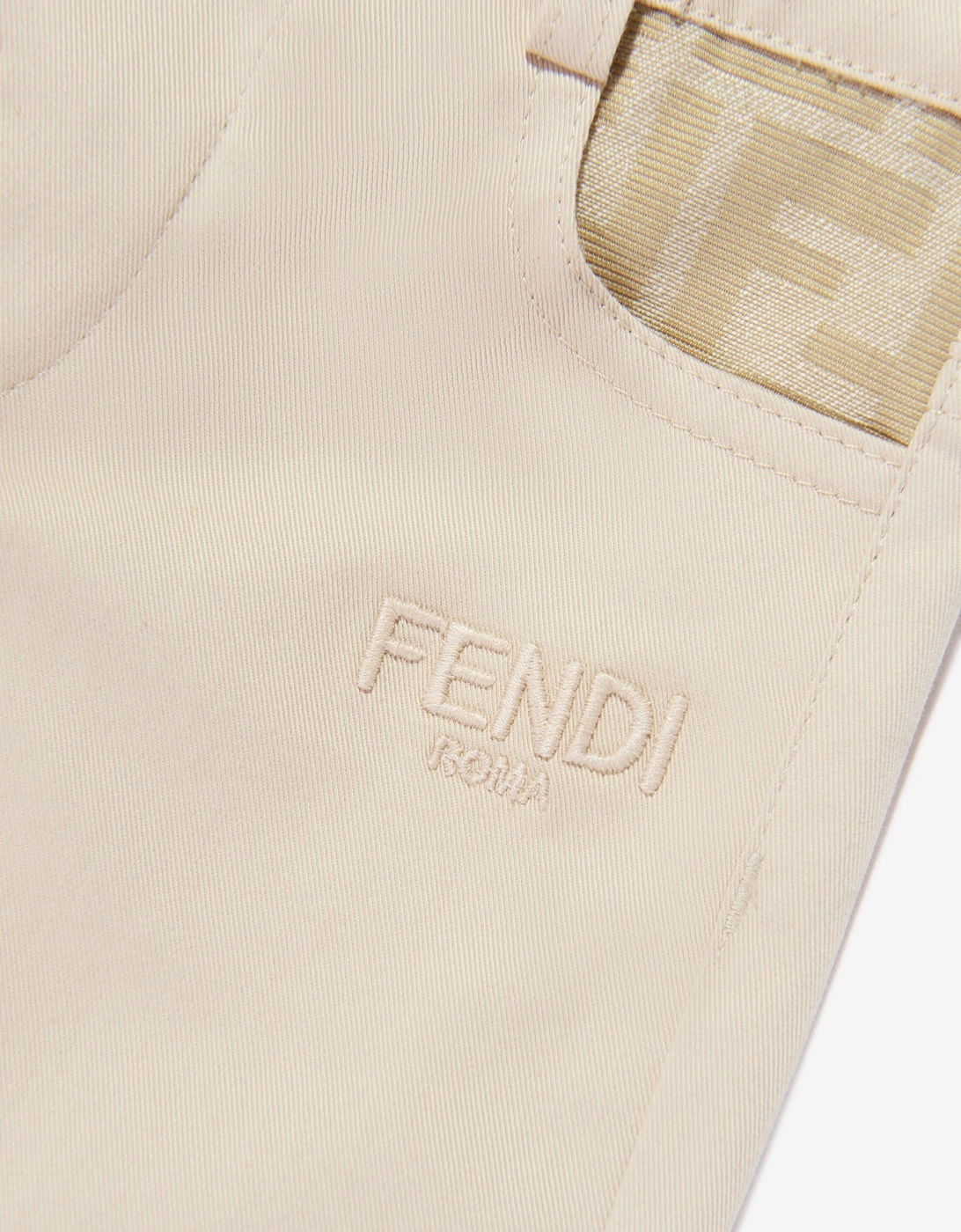 Fendi Baby Boys FF Pocket Trousers in Beige