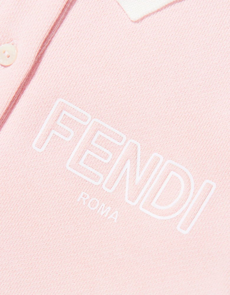Fendi Girls Logo Polo Dress in Pink
