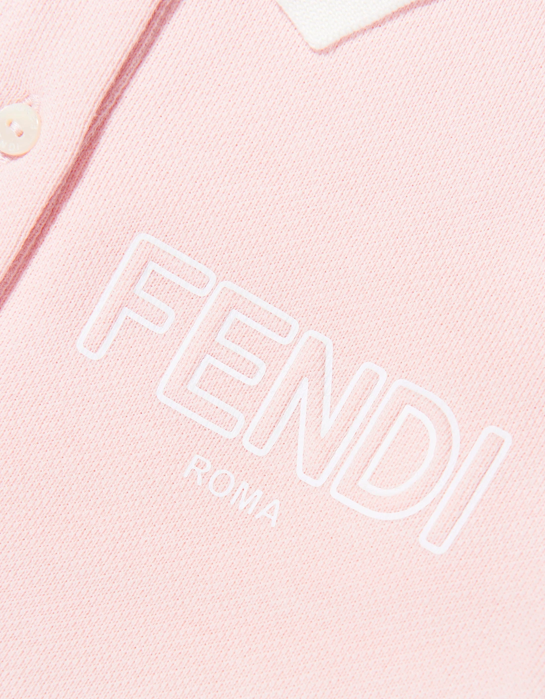 Fendi Girls Logo Polo Dress in Pink