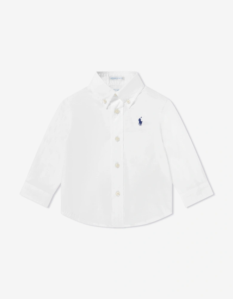 Ralph Lauren Baby Boys Poplin Logo Shirt in White
