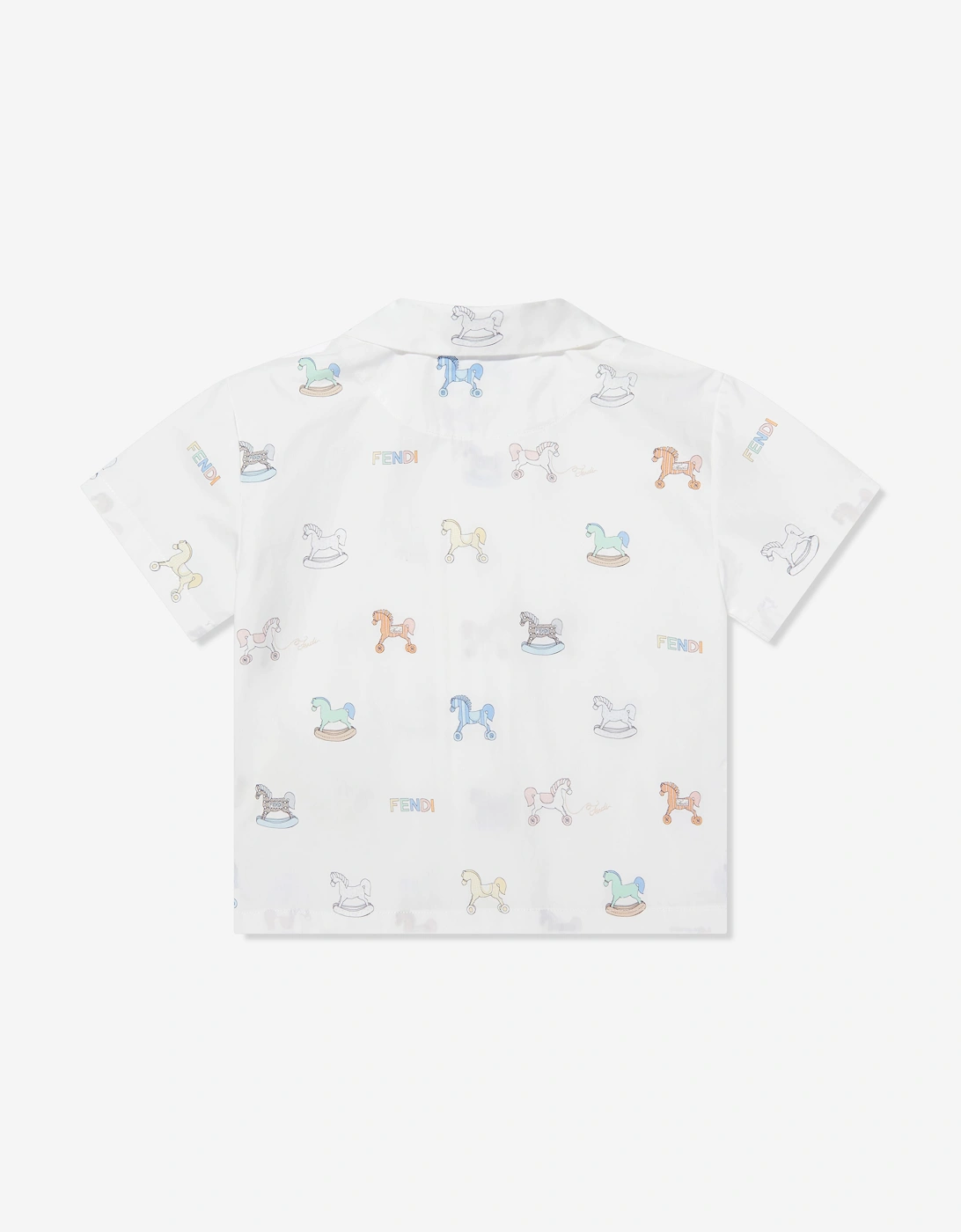 Fendi Baby Boys Toy Horse Shirt in White