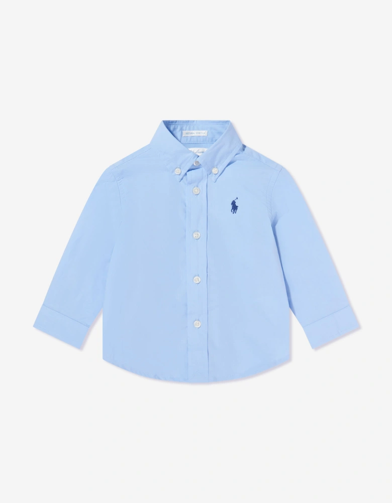 Ralph Lauren Baby Boys Poplin Logo Shirt in Blue