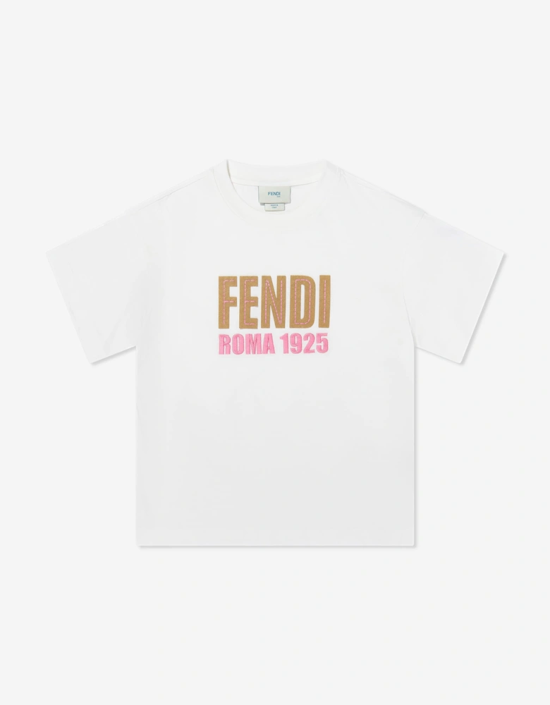 Fendi Girls Logo T-Shirt in White
