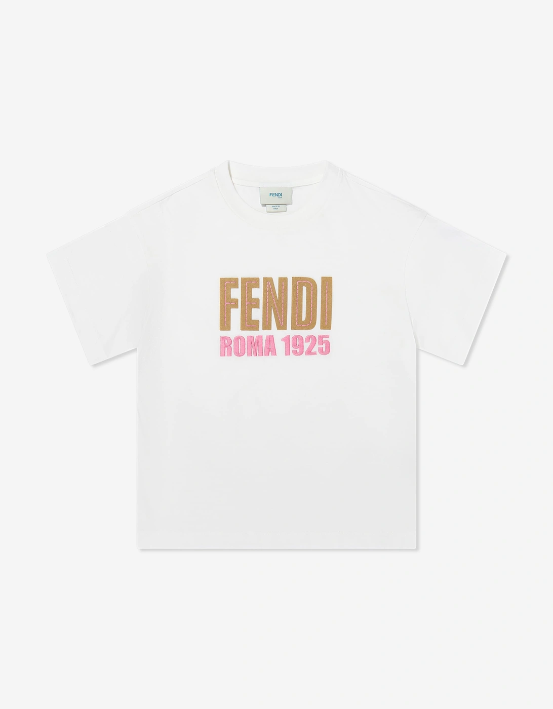 Fendi Girls Logo T-Shirt in White