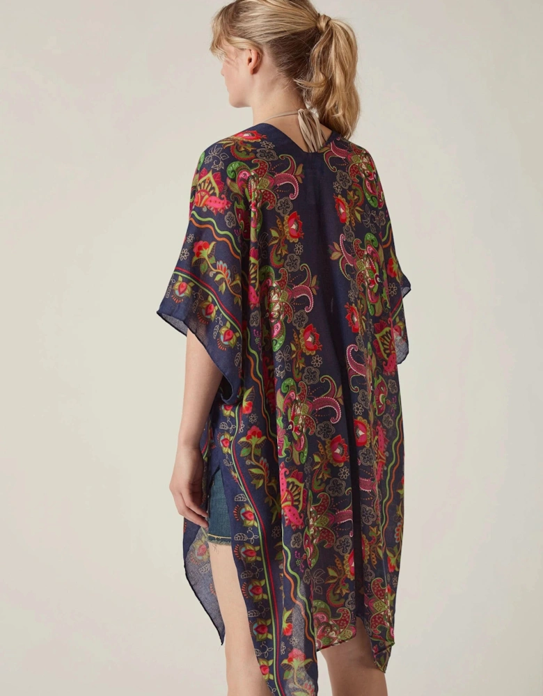 Navy Paisley Floral Kaftan