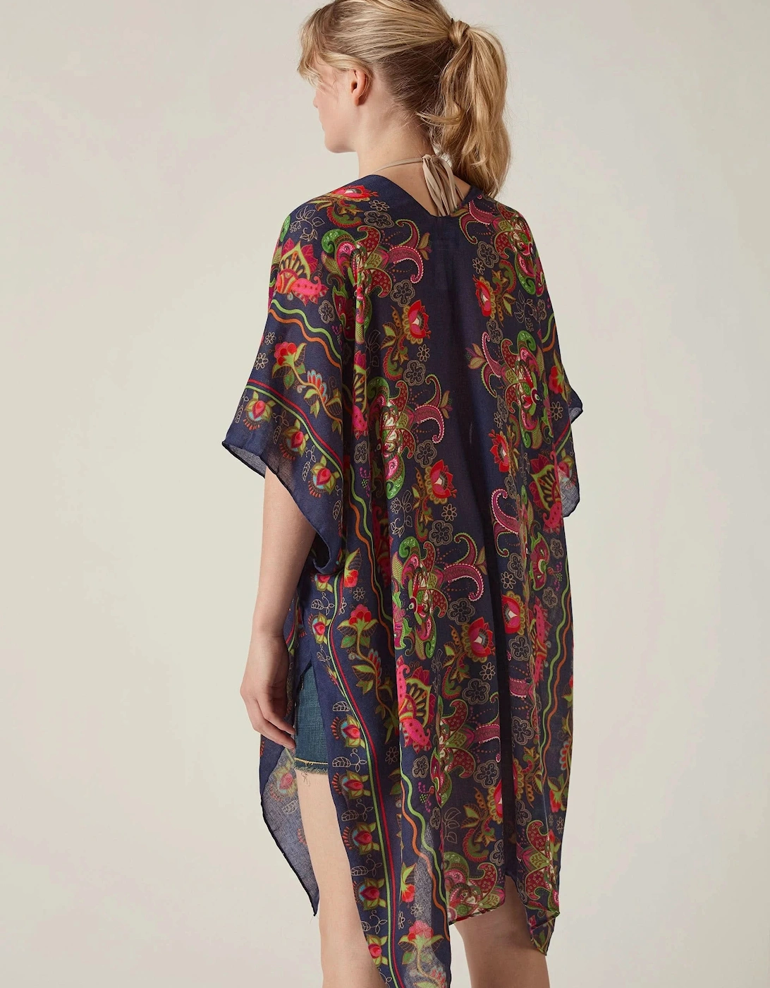 Navy Paisley Floral Kaftan