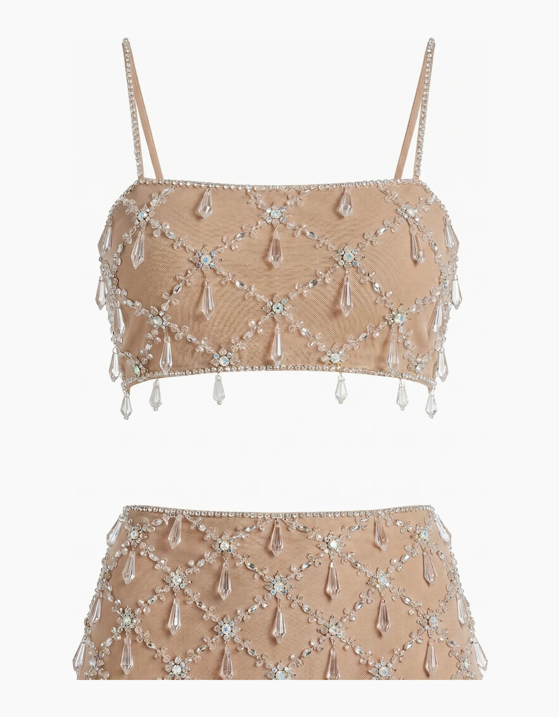 Calliope Luxury Crystal Co-Ord Top Nude