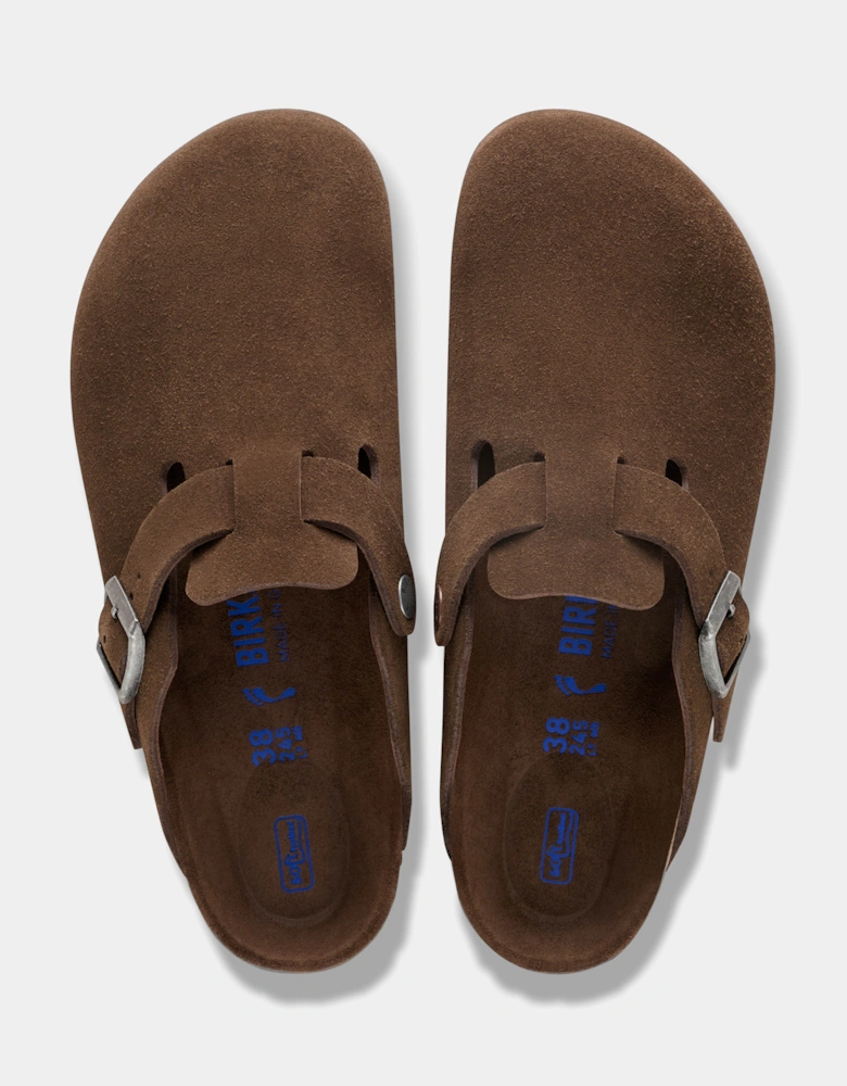 Birkenstock Boston Tonal Footbed Suede Leather Womens Clogs - Carafe Tonal FB