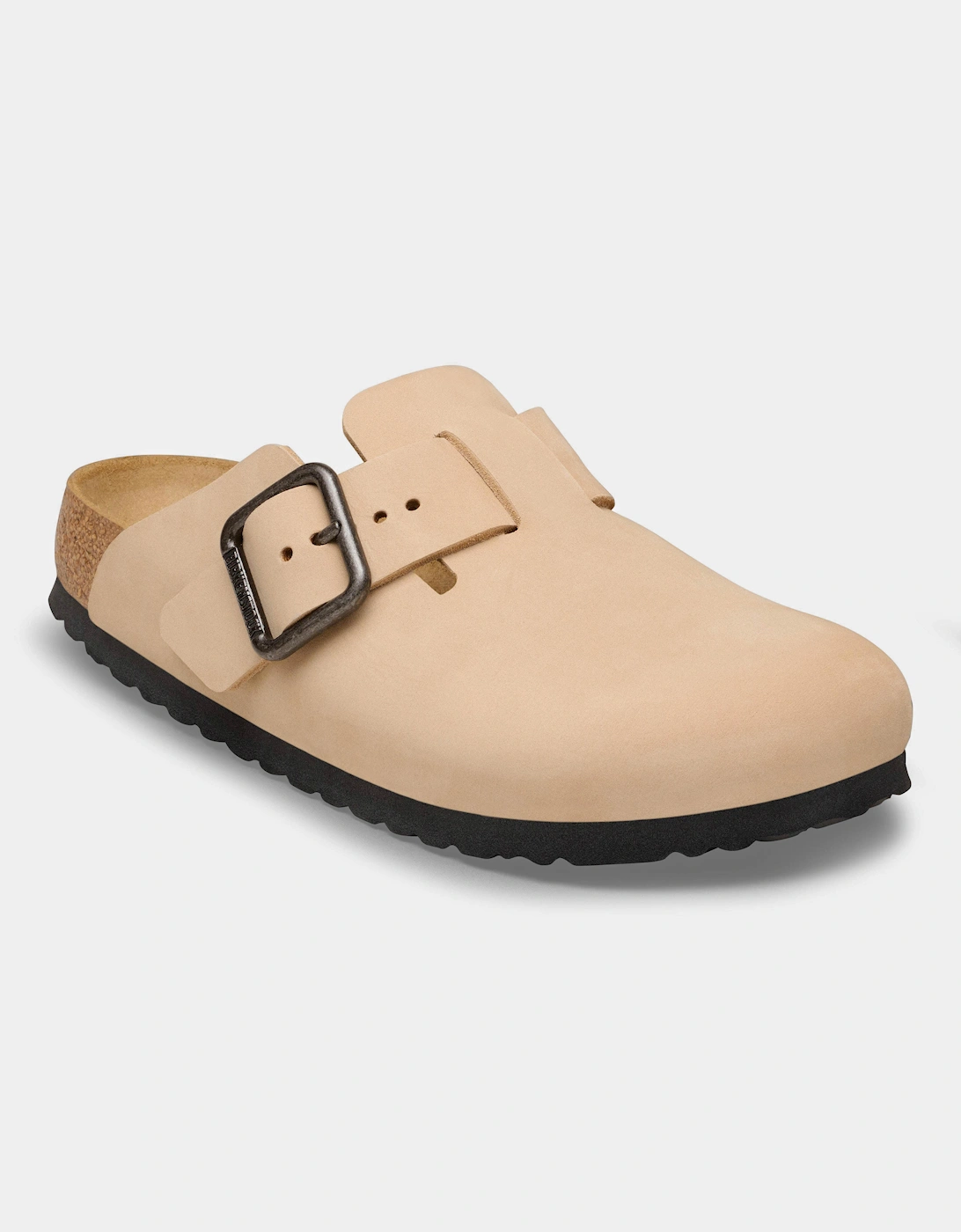Birkenstock Boston Wire Buckle Nubuck Leather Womens Clogs - Sandcastle