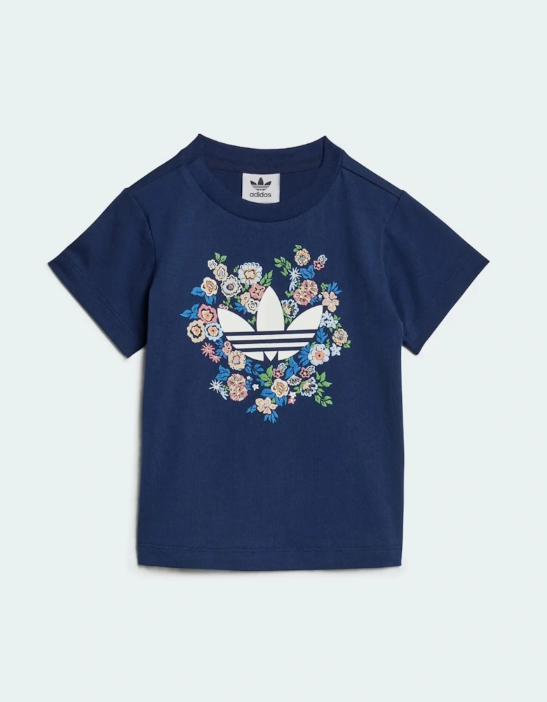 Adidas Originals Girls Short & T-Shirt Set Blue