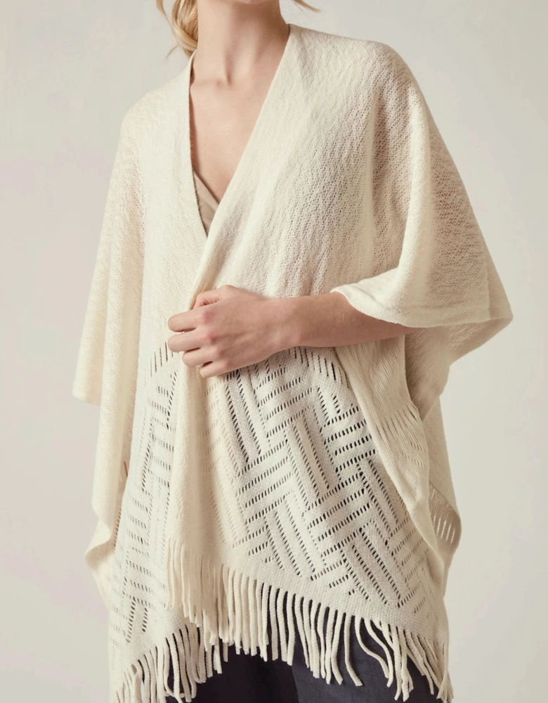 Cream Pointelle Knit Kaftan