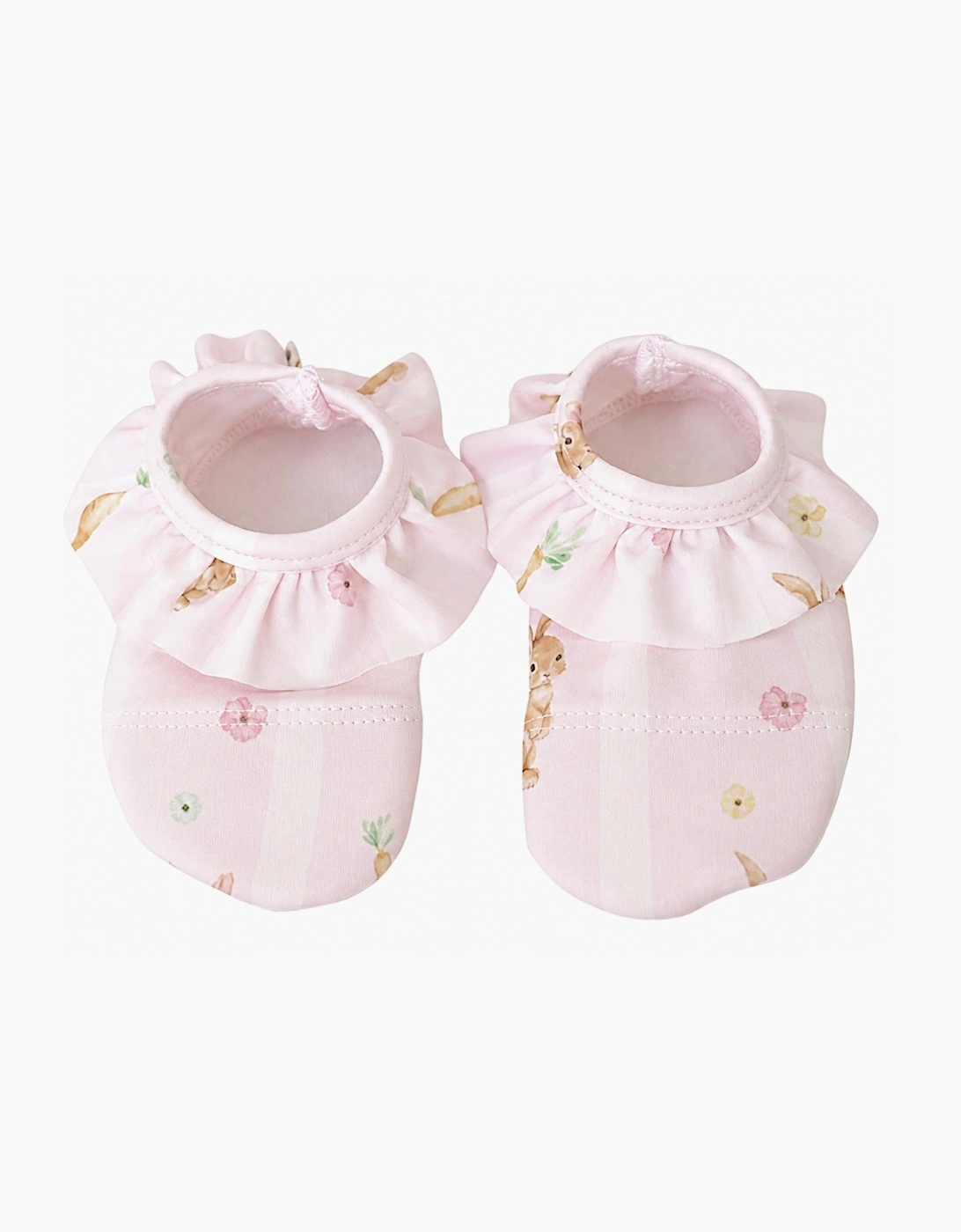 Girls Pale Pink Bunny Print Non Slip Swim Shoes, 2 of 1