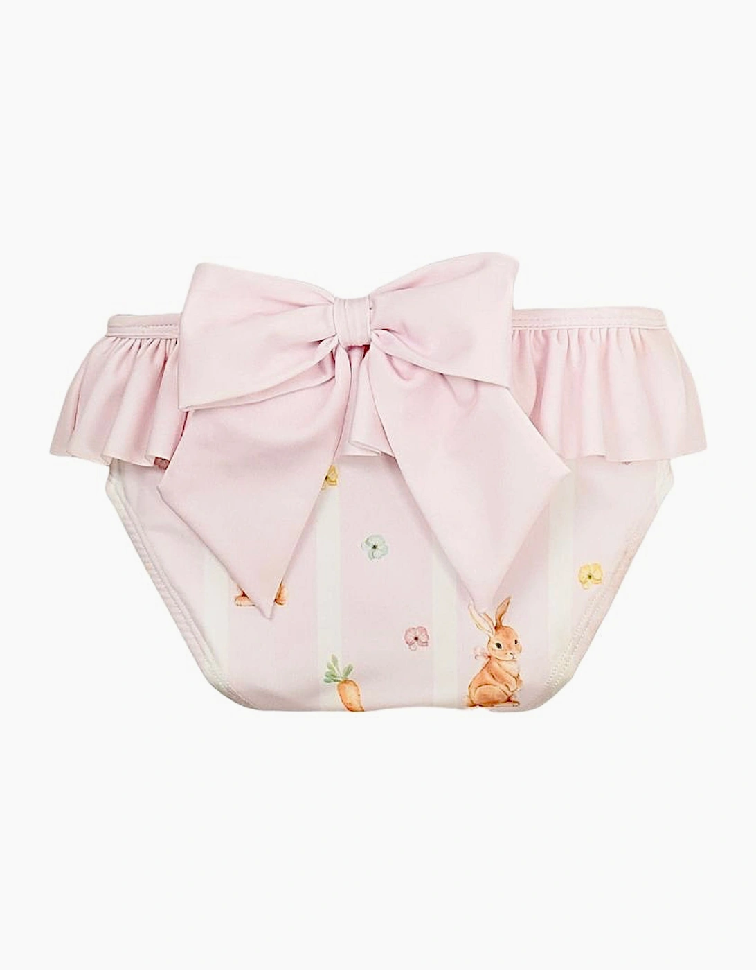 Girls Pale Pink Bunny Print Swim Knickers, 2 of 1