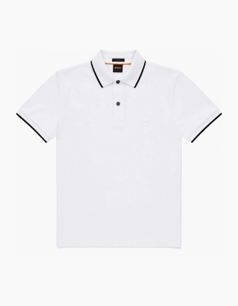 BOSS Slim Fit Passertip Polo Shirt White