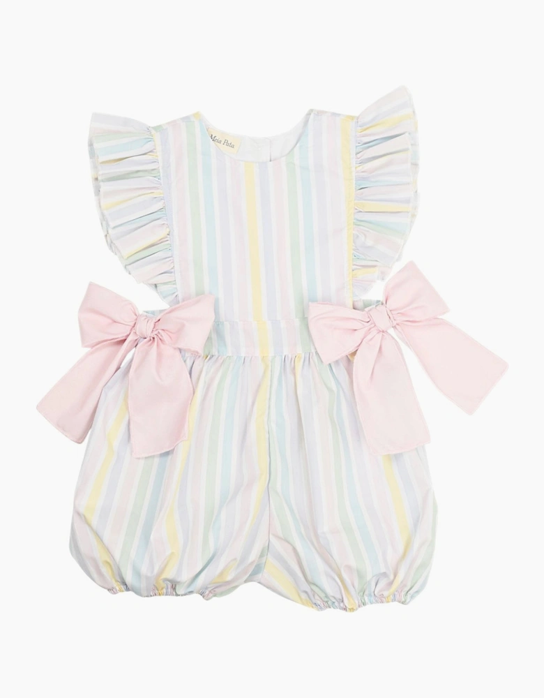 Girls Pastel Stripe Print Playsuit
