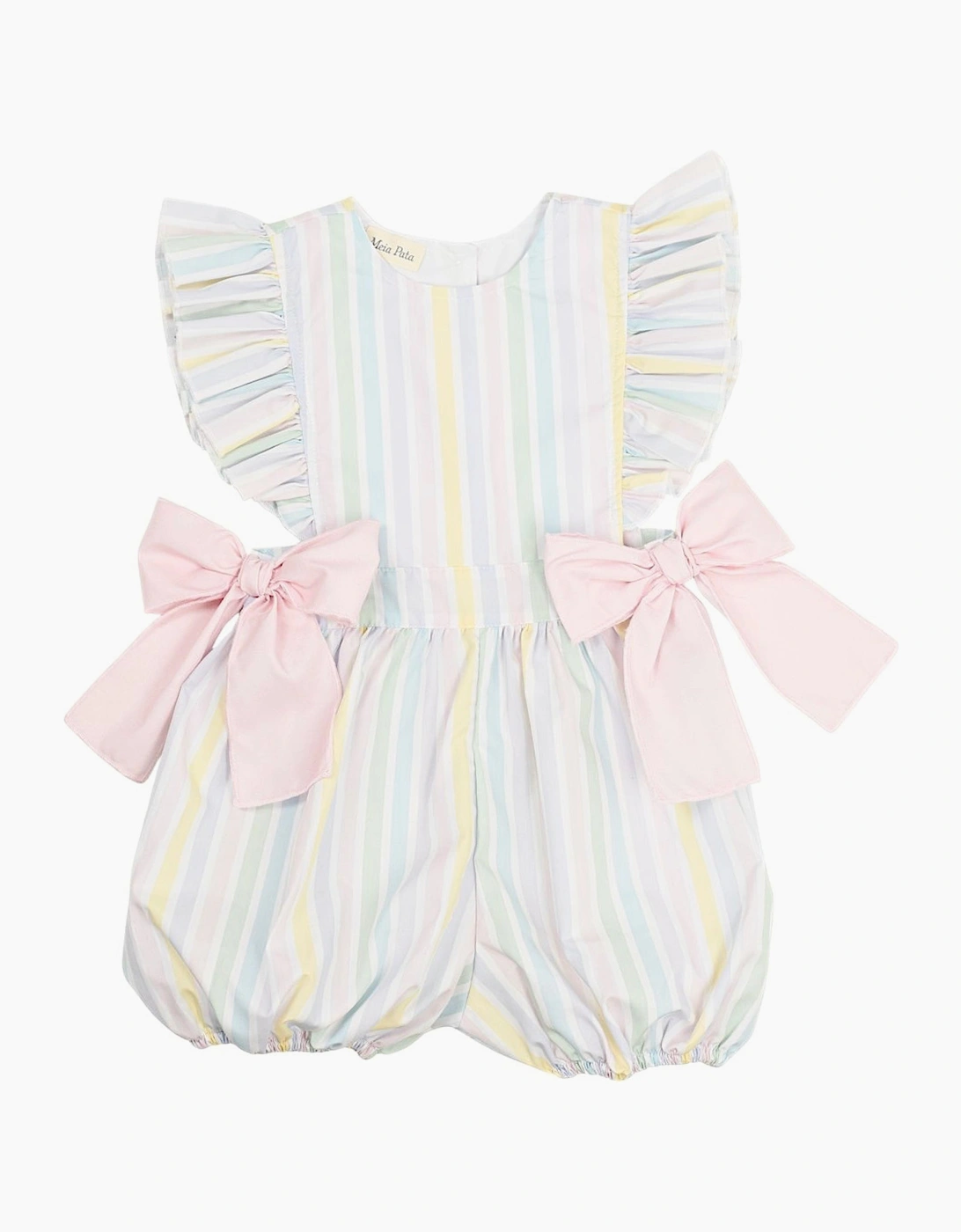Girls Pastel Stripe Print Playsuit, 2 of 1