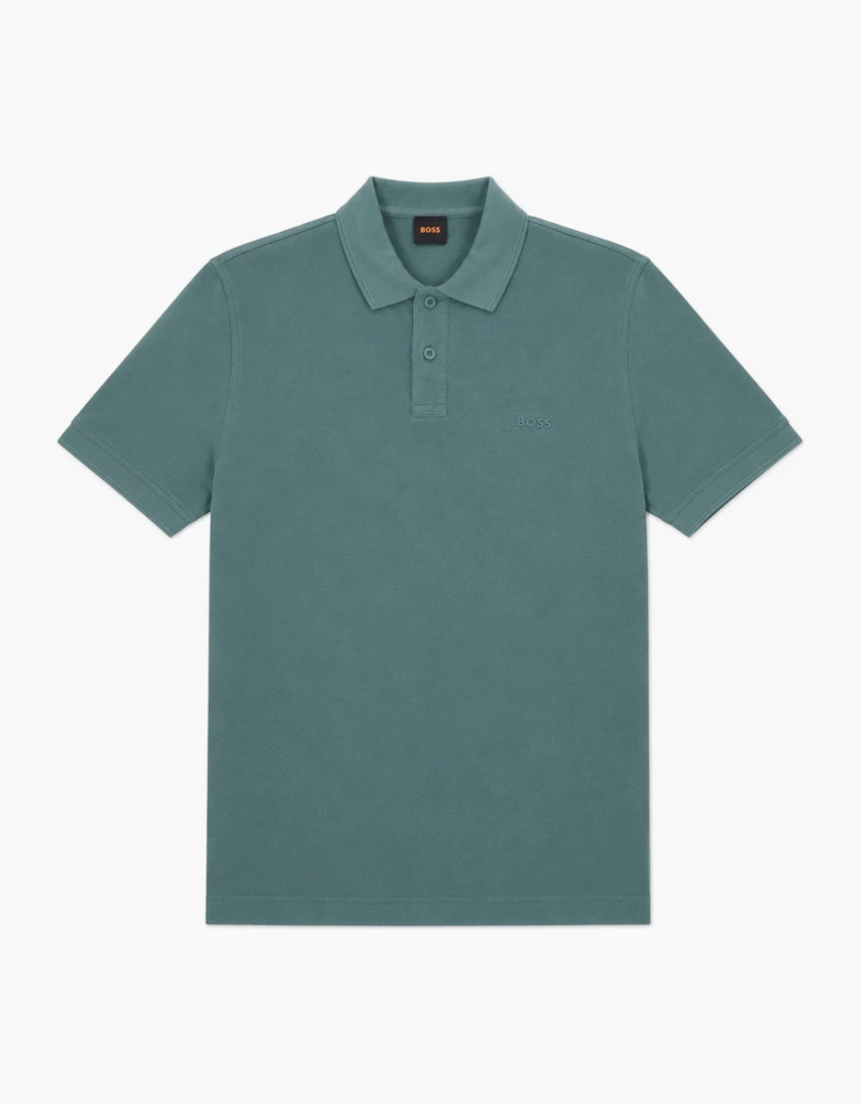 BOSS Prime Cotton Pique Polo Shirt Green