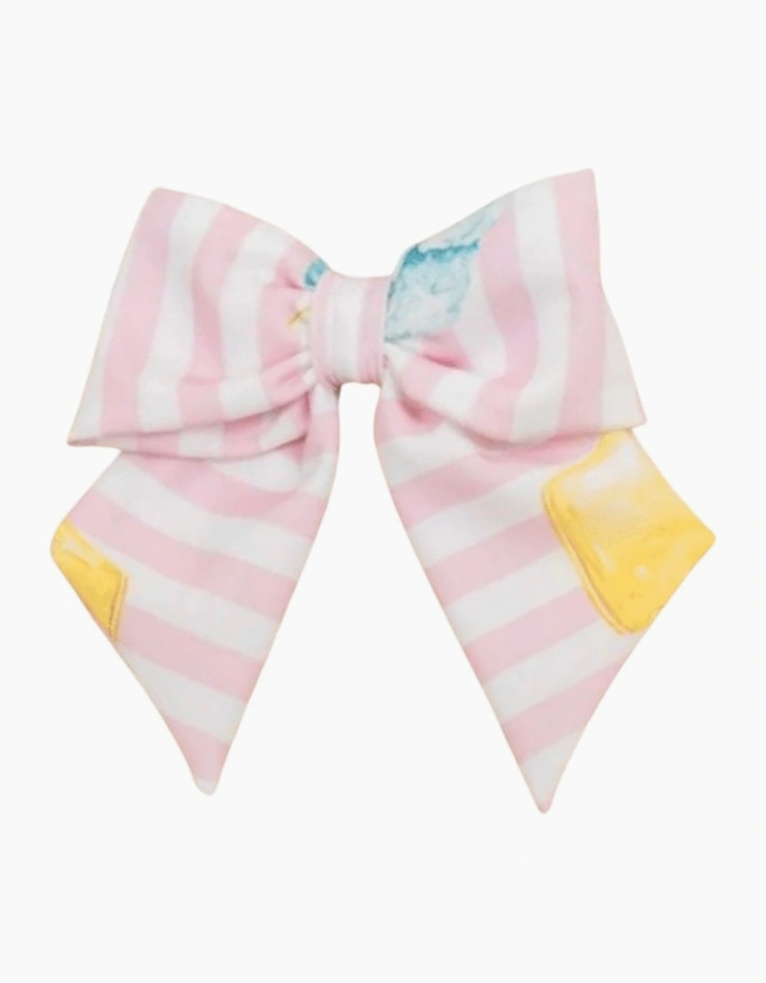 Girls Pink Ice Cream Print Hair Bow Clip