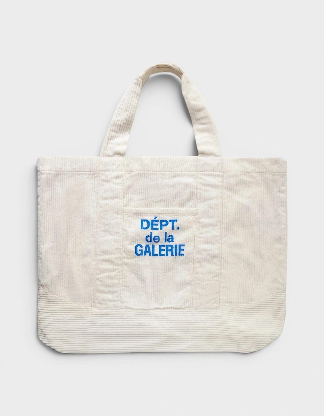 Logo-Print Cotton-Corduroy Tote Bag White