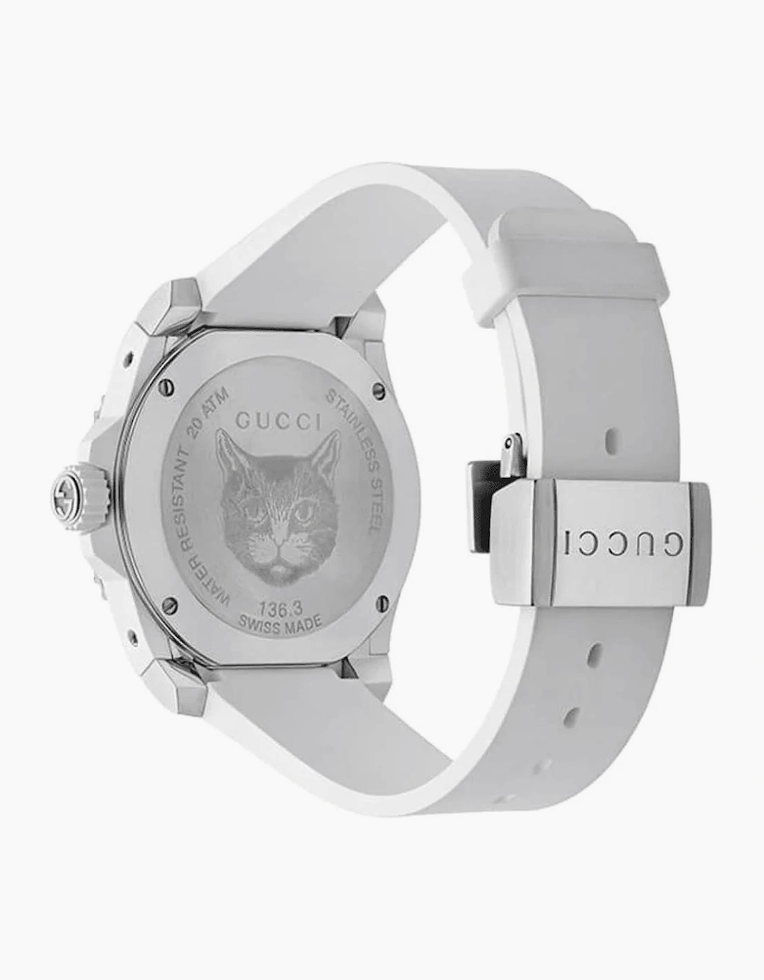 Gucci YA136329 Dive Tiger White Dial Men's Watch