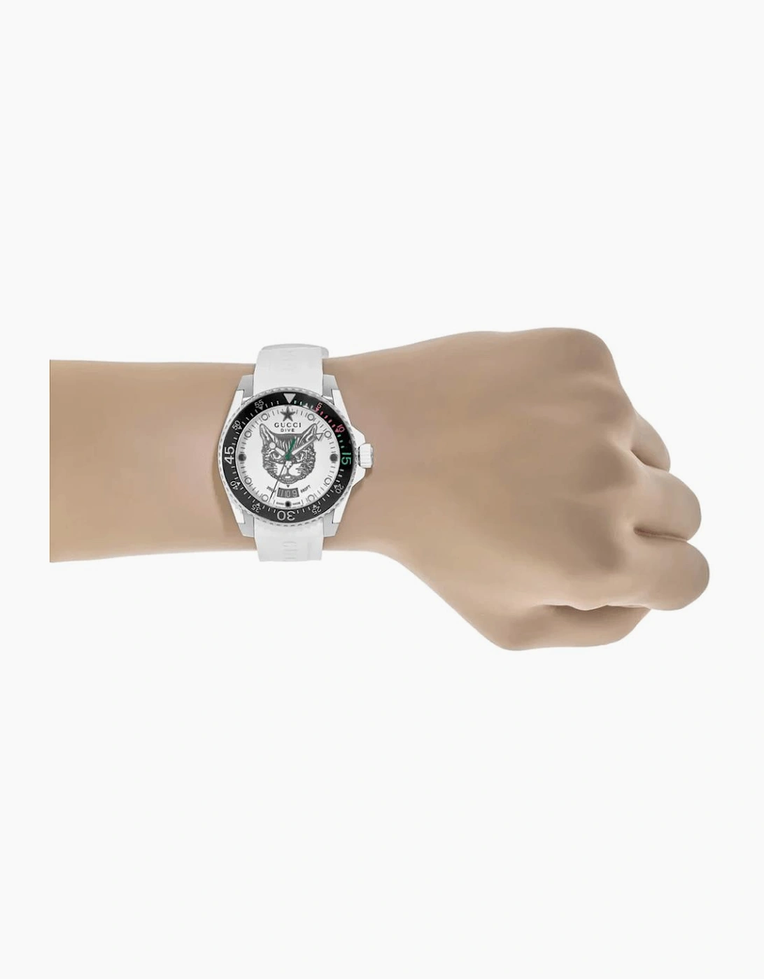 Gucci YA136329 Dive Tiger White Dial Men's Watch