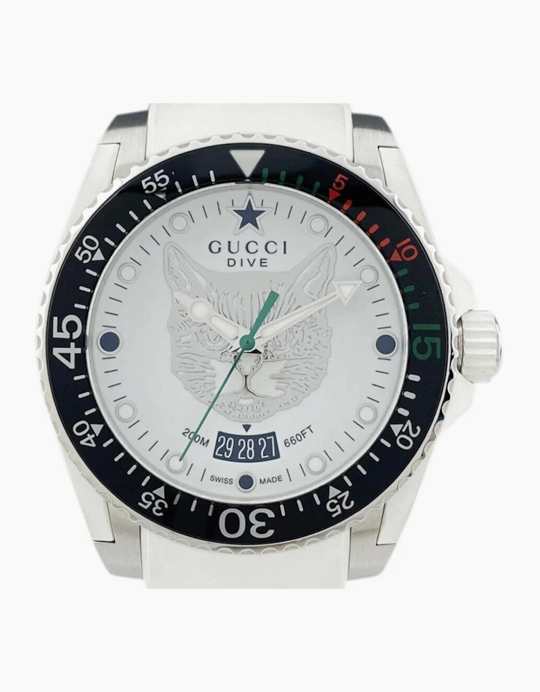 Gucci YA136329 Dive Tiger White Dial Men's Watch