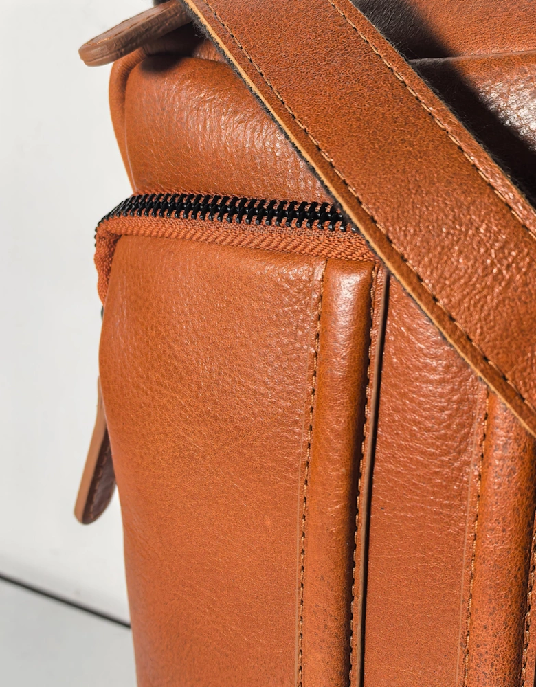 Rowallan Spartan Light Tan Medium Size Soft Leather Crossbody Man Bag