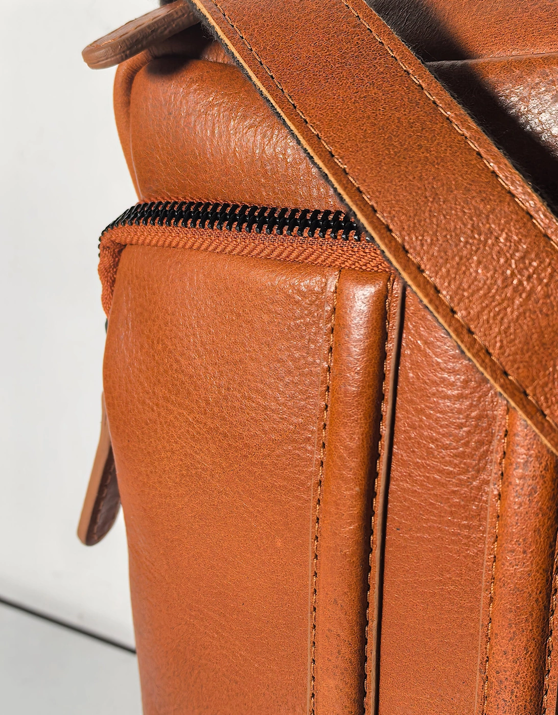 Rowallan Spartan Light Tan Medium Size Soft Leather Crossbody Man Bag