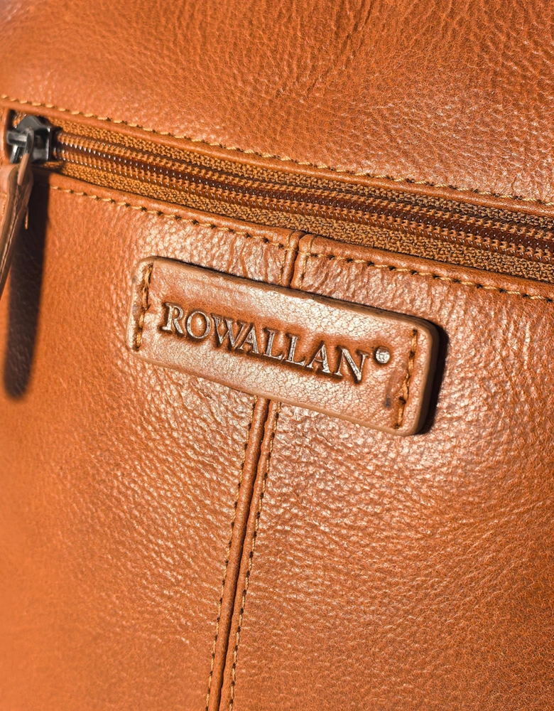 Rowallan Spartan Light Tan Medium Size Soft Leather Crossbody Man Bag