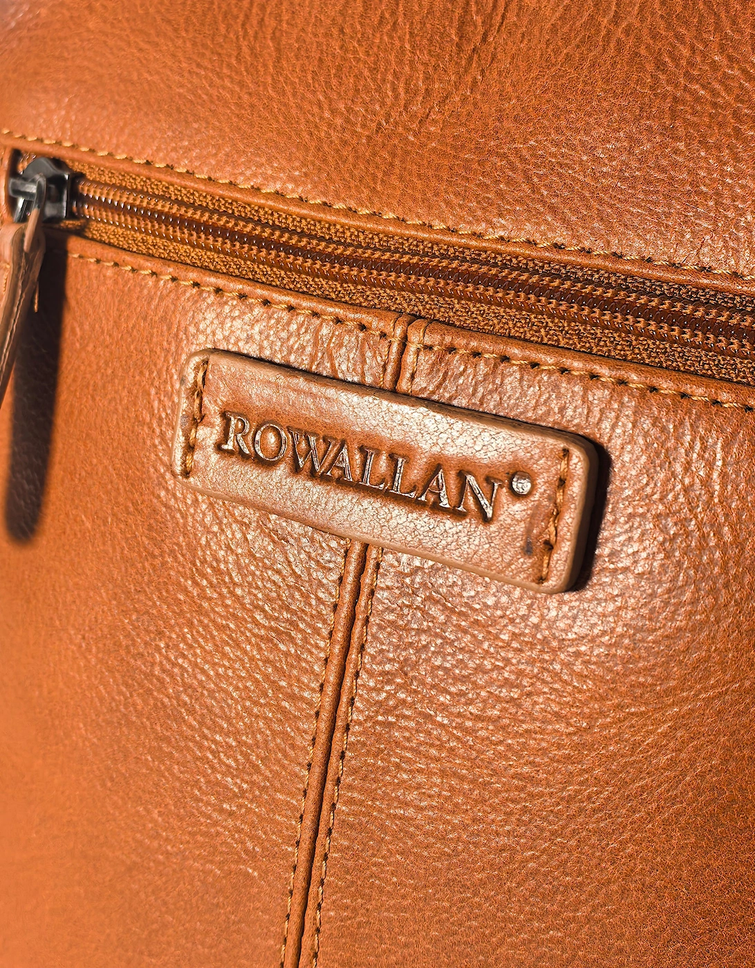 Rowallan Spartan Light Tan Medium Size Soft Leather Crossbody Man Bag
