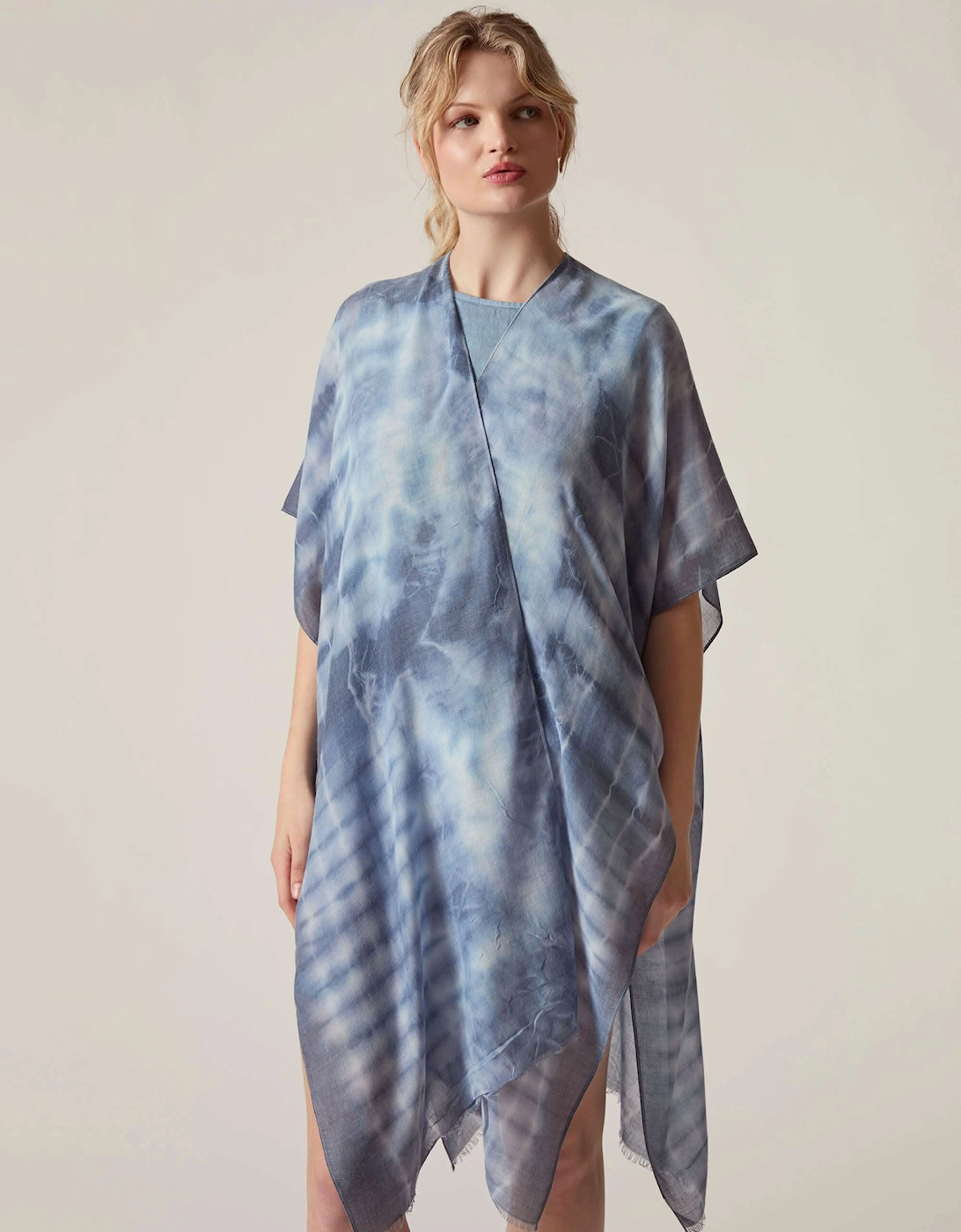 Blue Boho Tie-Dye Kaftan