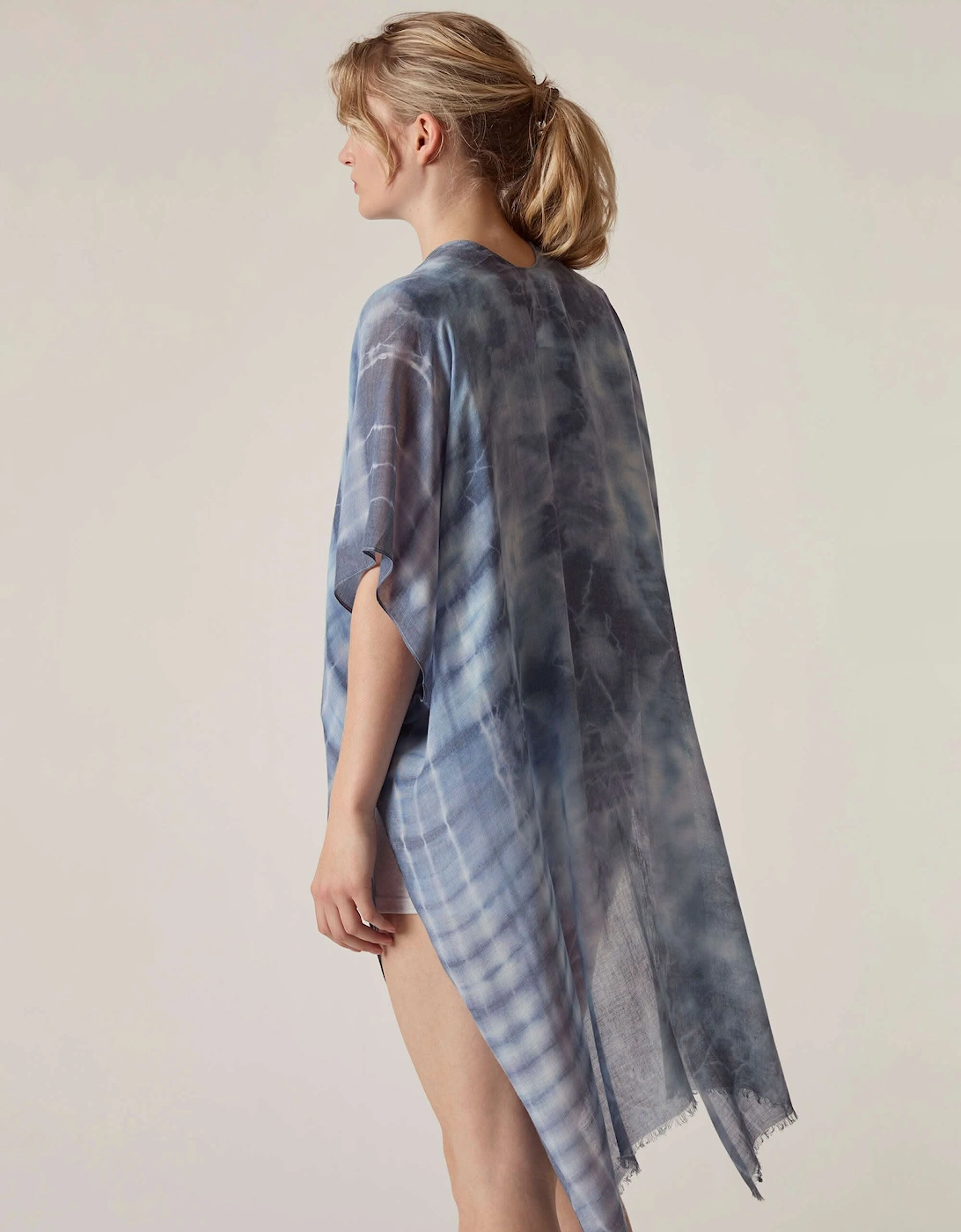 Blue Boho Tie-Dye Kaftan