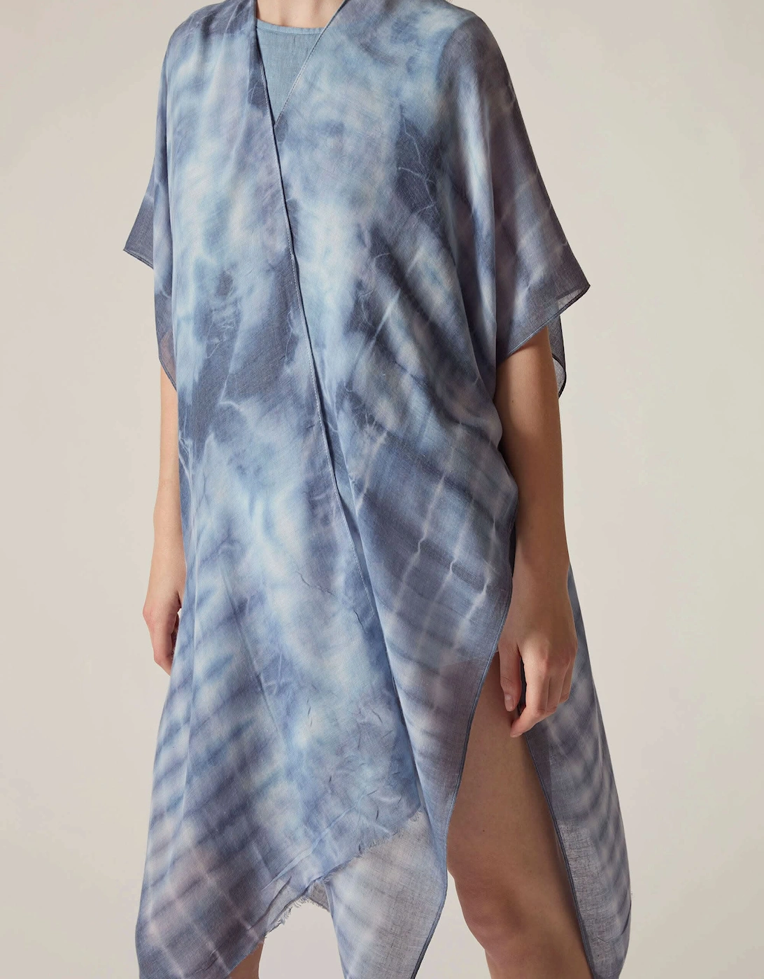 Blue Boho Tie-Dye Kaftan