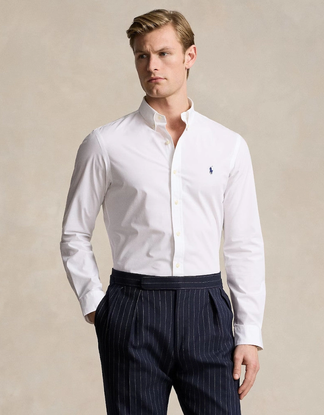 Polo Ralph Lauren LS Bistrch Poplin Shirt 002 White