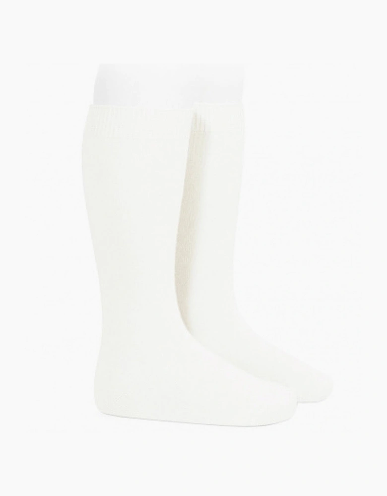 Ivory 202 Plain Knee Socks