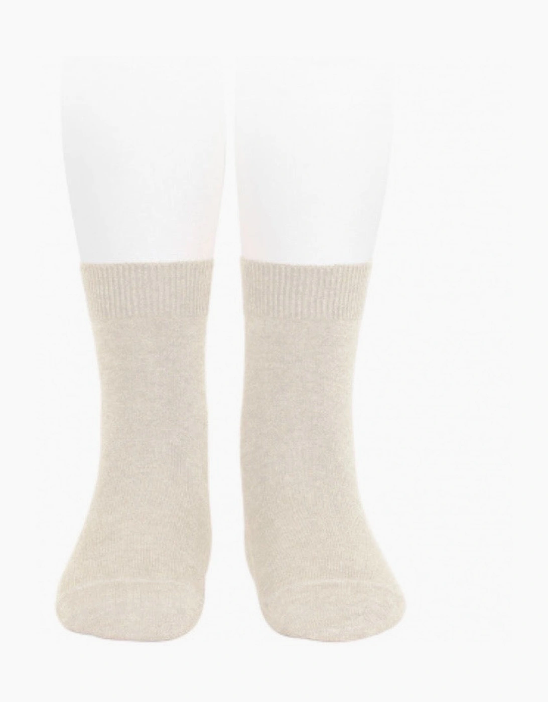 Beige Linen 304 Plain Short Socks