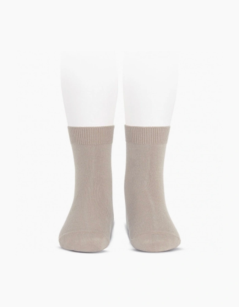 Beige Stone 334 Plain Short Socks