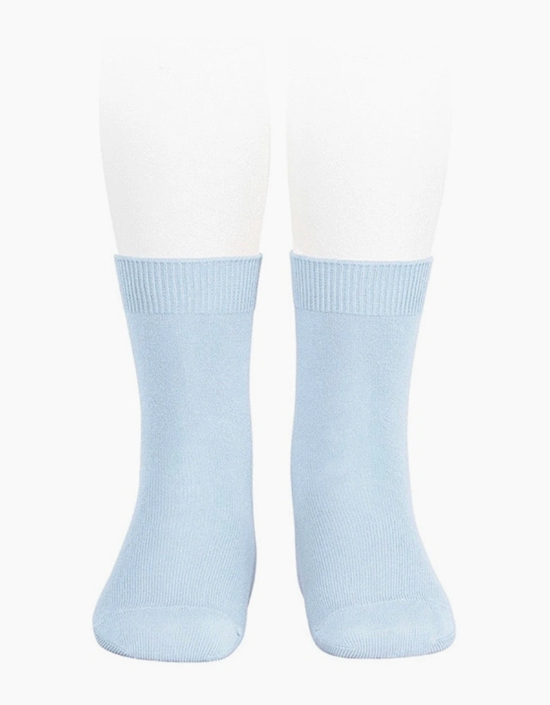 Pale Blue 410 Plain Short Socks