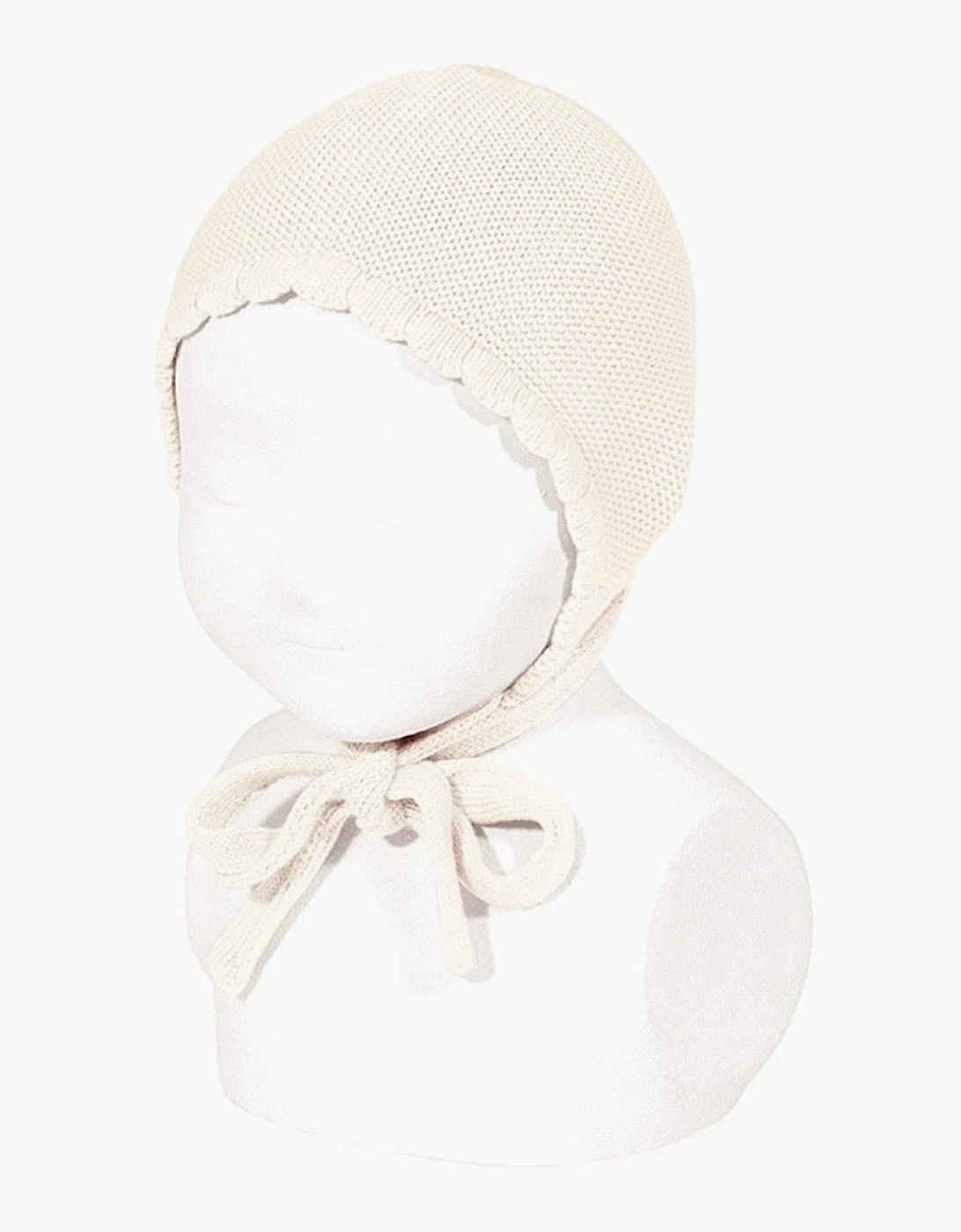 Cream 303 Knit Tie Bonnet, 2 of 1