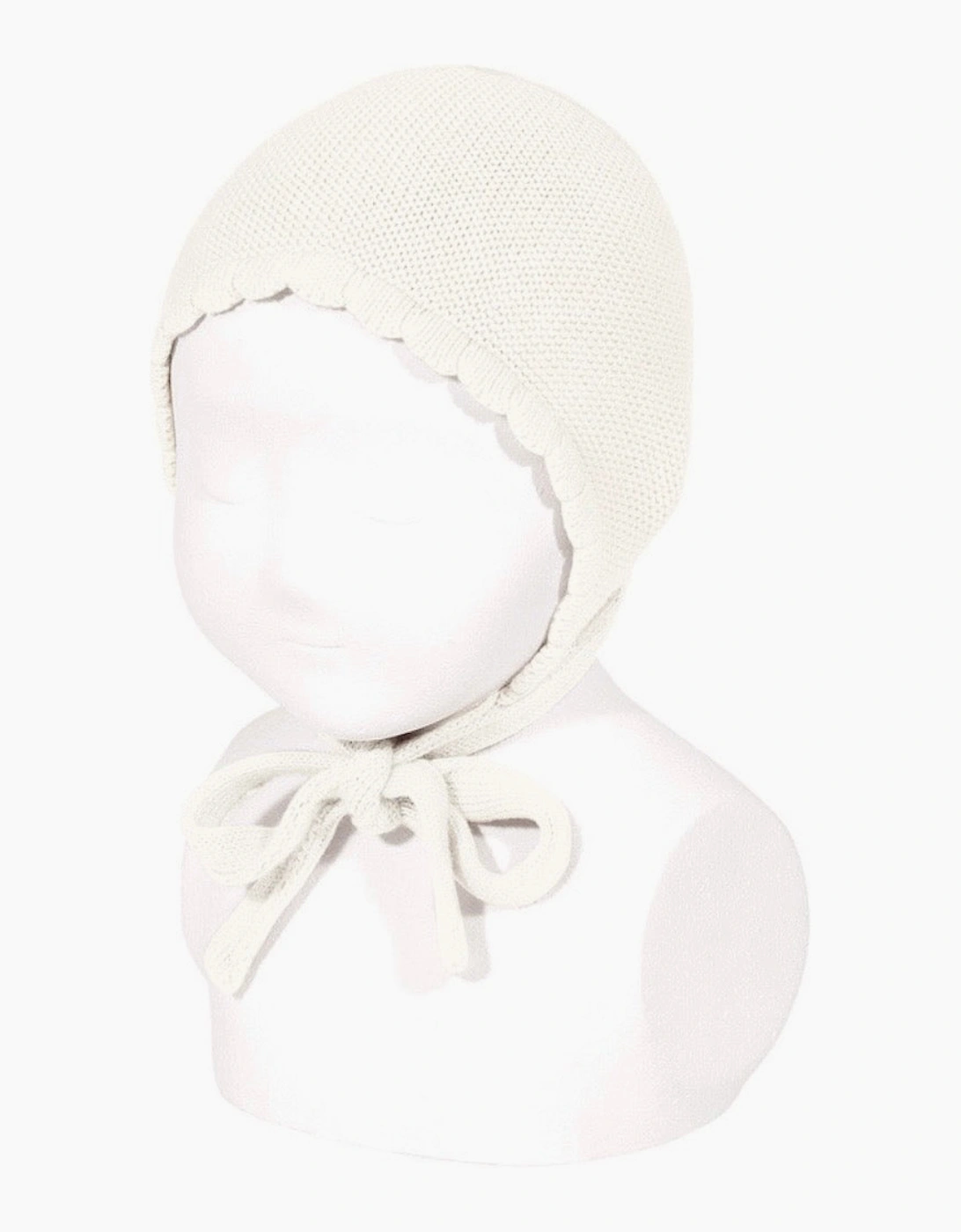 Ivory 202 Knit Tie Bonnet, 2 of 1